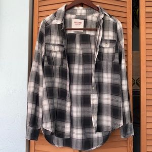 Black & White Flannel Shirt M